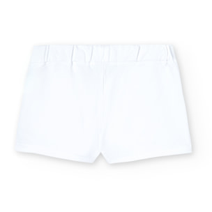 Short elÃ¡stico de felpa para niÃ±a en blanco liso, Camiseta