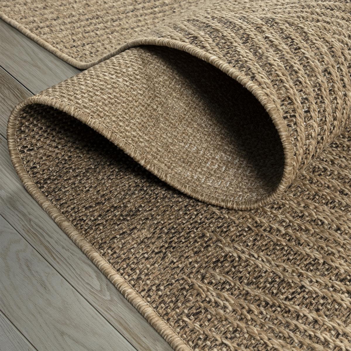 Tapis extérieur intérieur NOLIM aspect jute motif feuilles