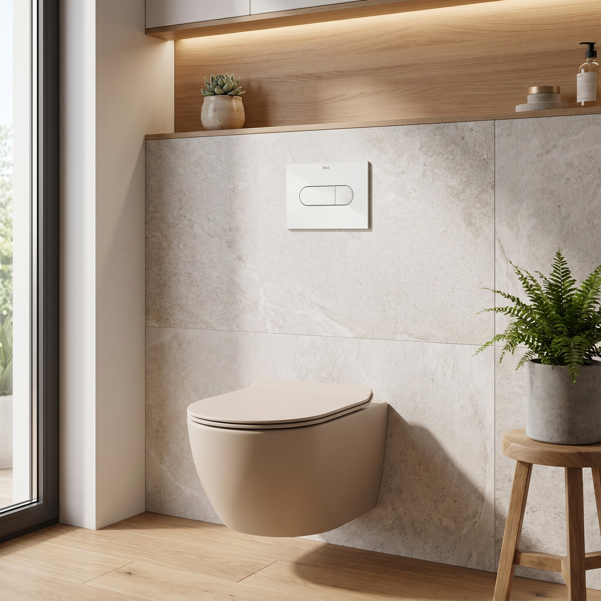PixL WC suspendu en céramique Vortex , fixations invisibles + abattant Soft-Close, Moka mat (CEPX010RTORPMOM)