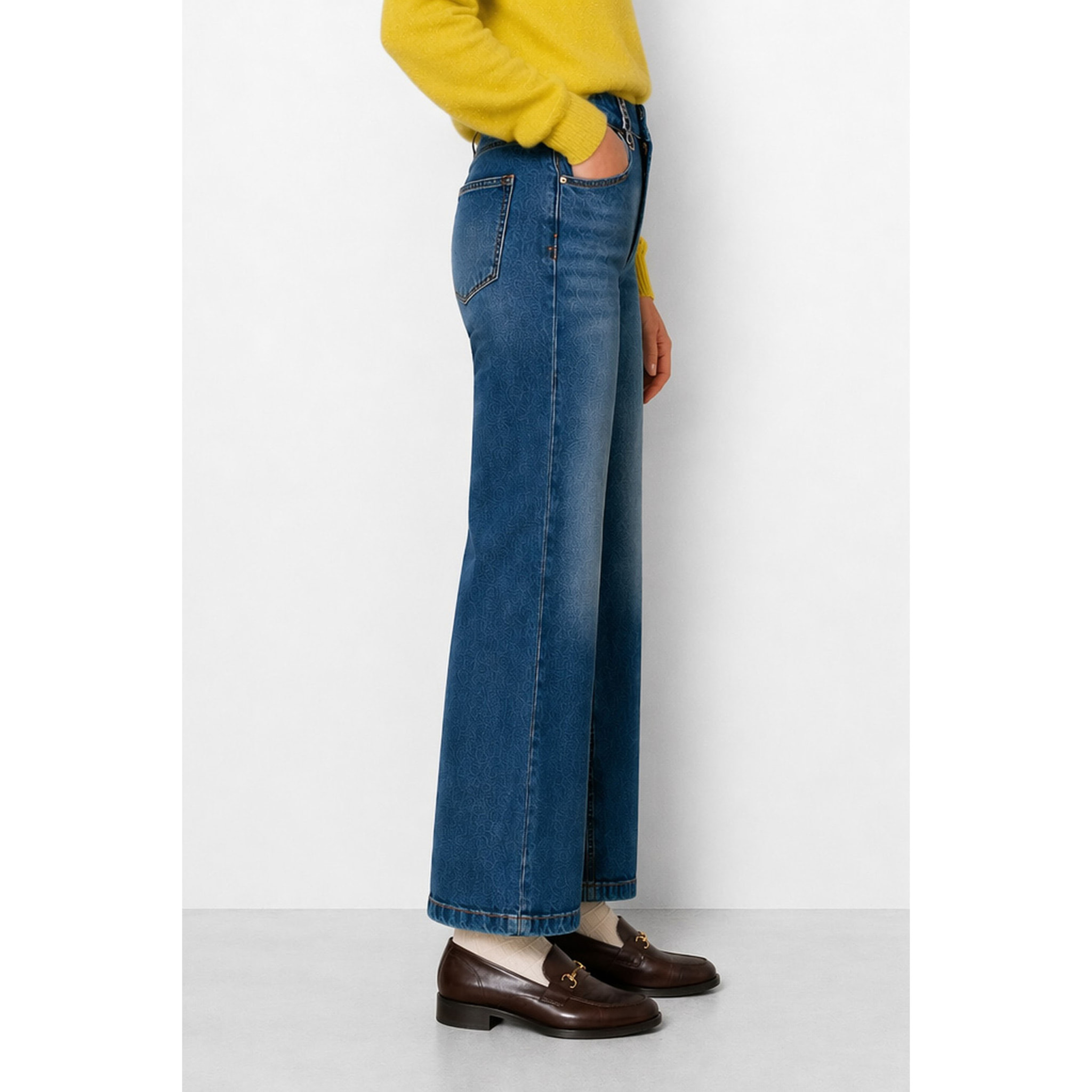 Kocca - Pantaloni in denim da donna a vita alta con 5 tasche Donna