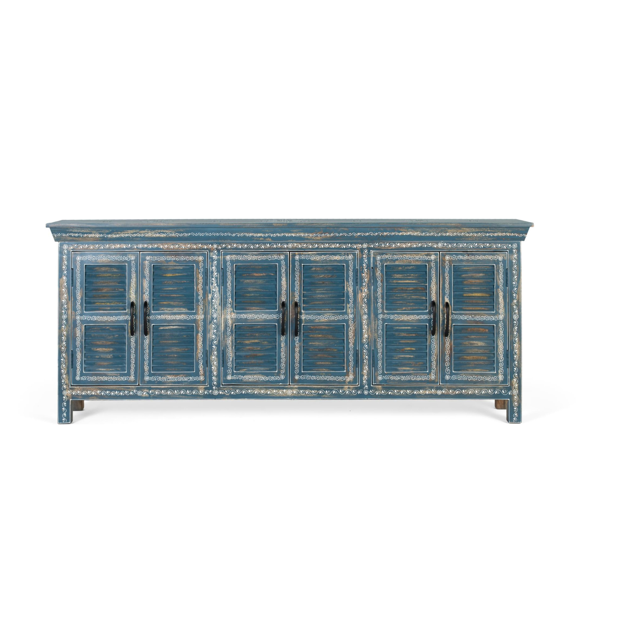 Aparador de Madera de Mango Estilo Artesanal Étnico
