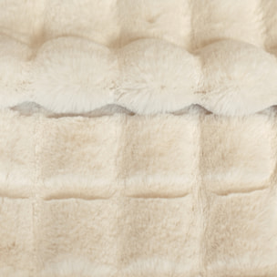 Tissu fausse fourrure imitation lapin 3D - Ecru