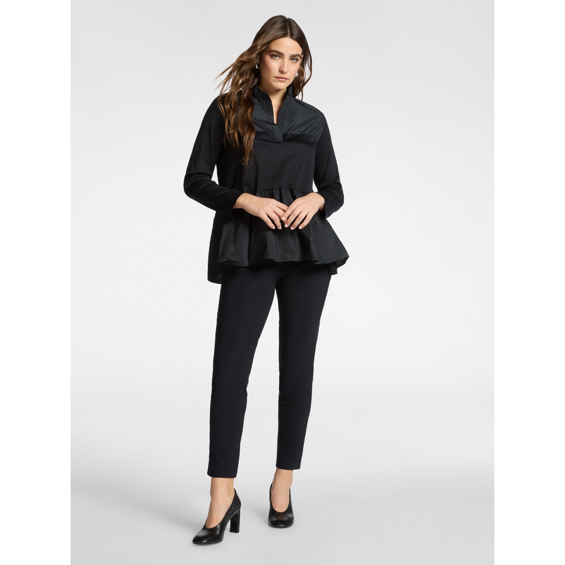 Elena Mirò - Pantaloni chinos in jersey - Nero