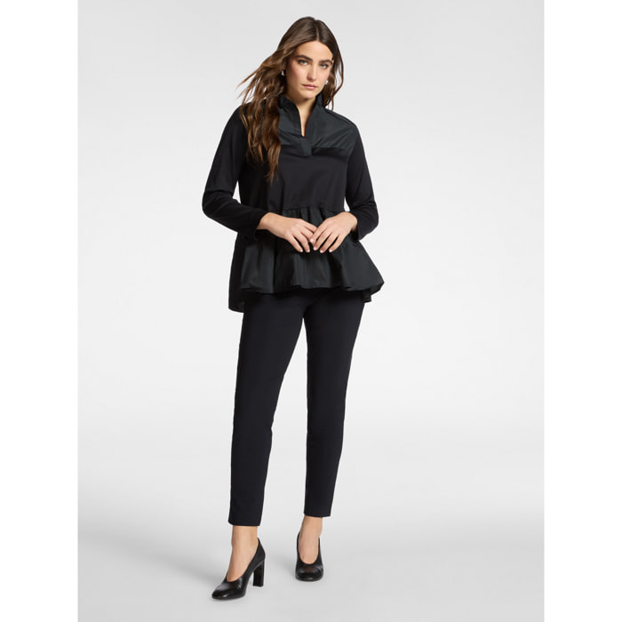 Elena Mirò - Pantaloni chinos in jersey - Nero