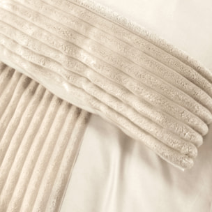Parure housse de couette 3pcs 100% microfibre unie - ecru