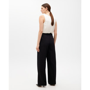 Pantaloni dritti con strass