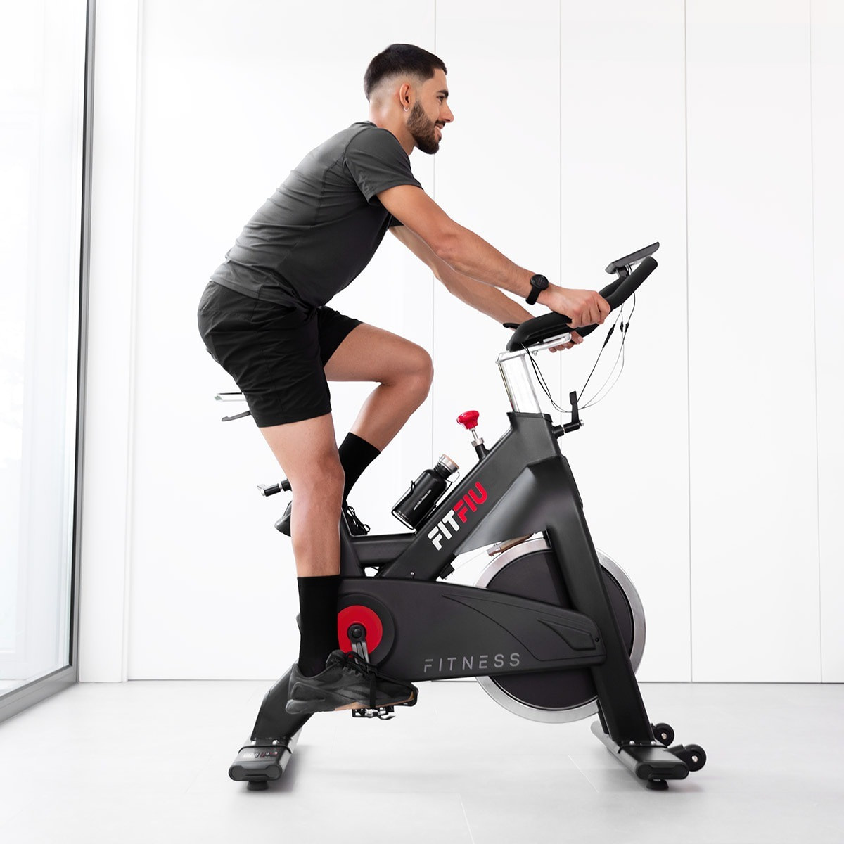 Bicicleta indoor FITFIU disco inercia 24kg, pulsometro y regulable