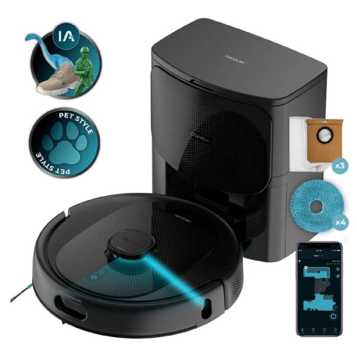 Cecotec Robot aspirateur Conga 9990 AI Spin Revolution Ultra Power Home
