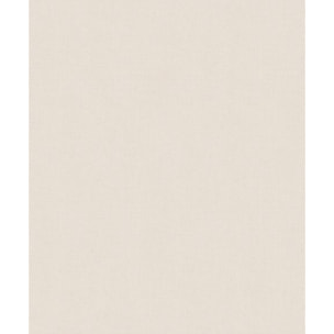 Papier peint uni effet toile lin blanc crème