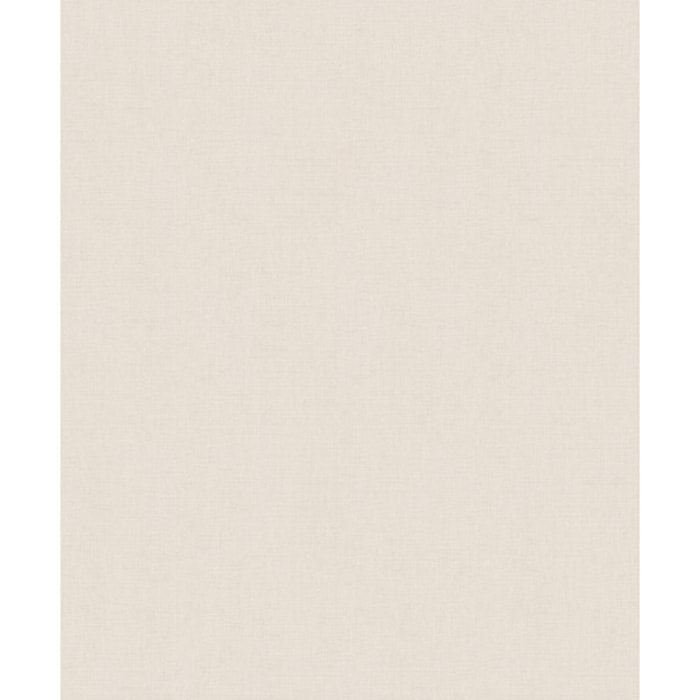 Papier peint uni effet toile lin blanc crème