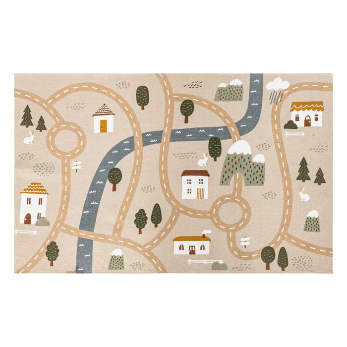 Tapis enfant route Niels Jute 100x150cm