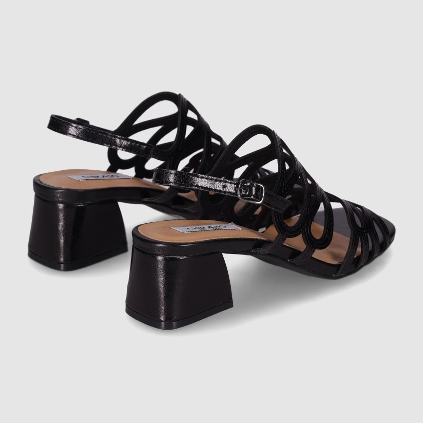 Sandalias - Negro - Tacón: 5 cm