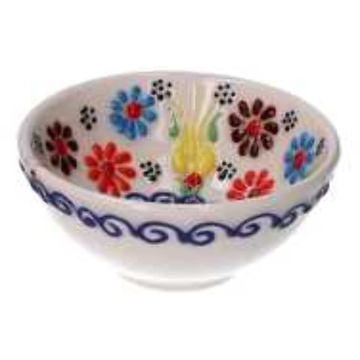 Ciotola decorativa in ceramica bianco tondo cmø7h5