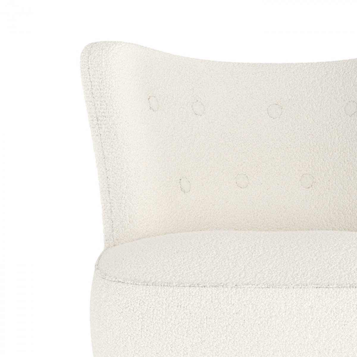 Fauteuil blanc June effet laine bouclette