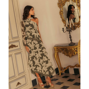 Blusa asimétrica con estampado de flores de mujer