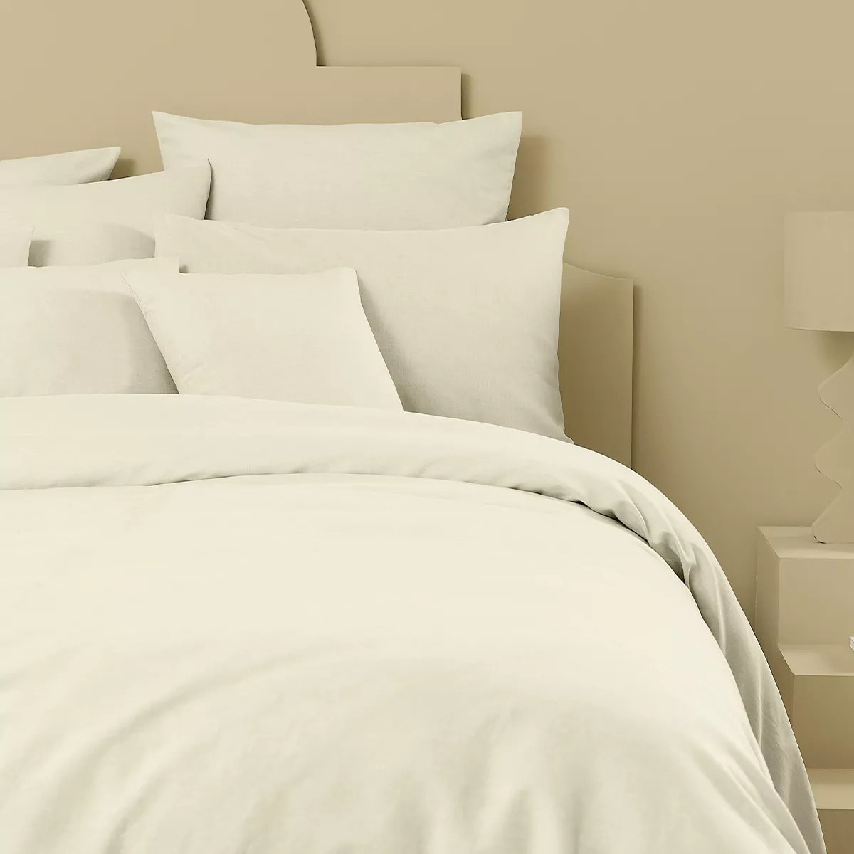 Housse de couette lin & coton 160 g/m² uni beige Le metis francais chanvre