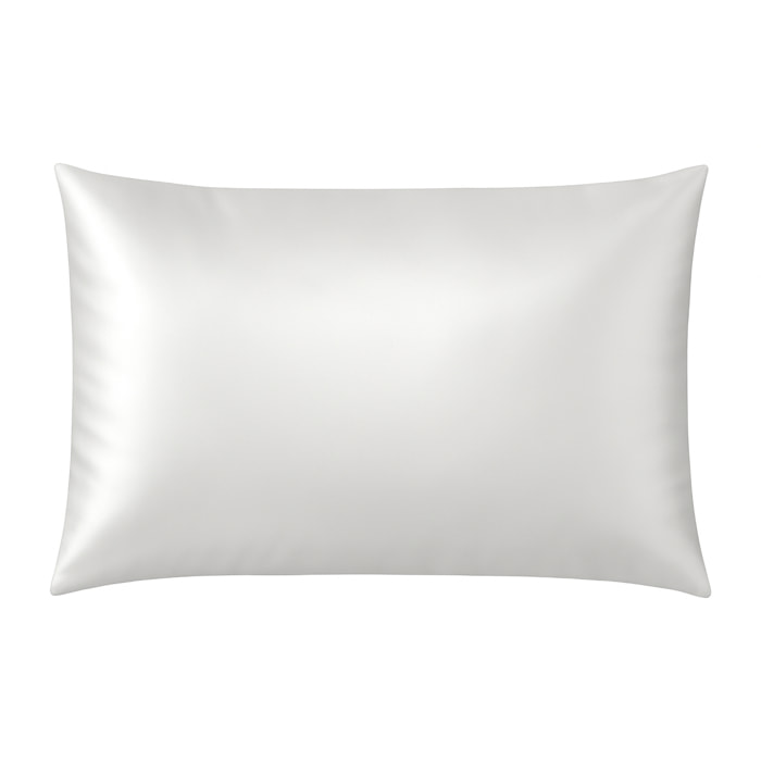 Taie d’oreiller en soie anti frisotti et anti-âge - Blanc