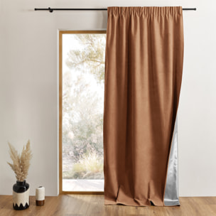 Rideau thermique accroche 3 en 1 occultant et réflecteur de chaleur - Marron Clair