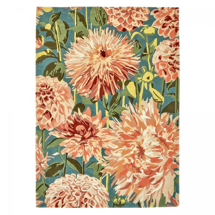 Tapis salon et chambre fait à la main en laine motif floral OLFI
