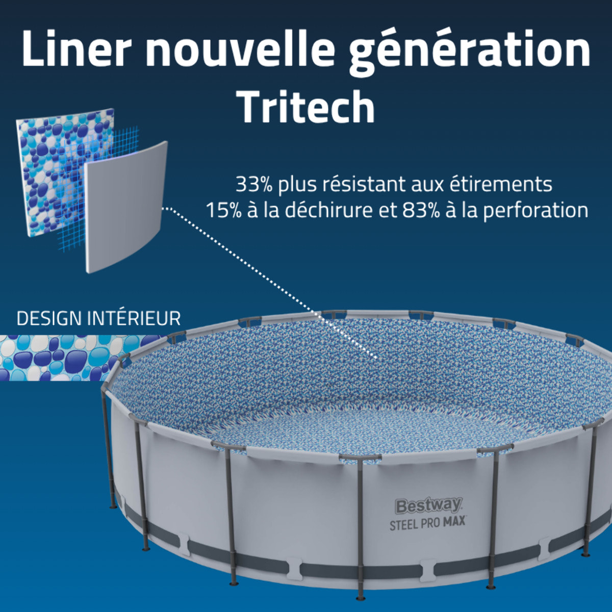 Bestway Piscine hors sol tubulaire ronde Bestway Steel Pro Max 457 x 122 cm gris clair