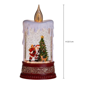 Carillon candela con led+musica - Pezzi 1 - ROSSO - Bianchi Dino SpA