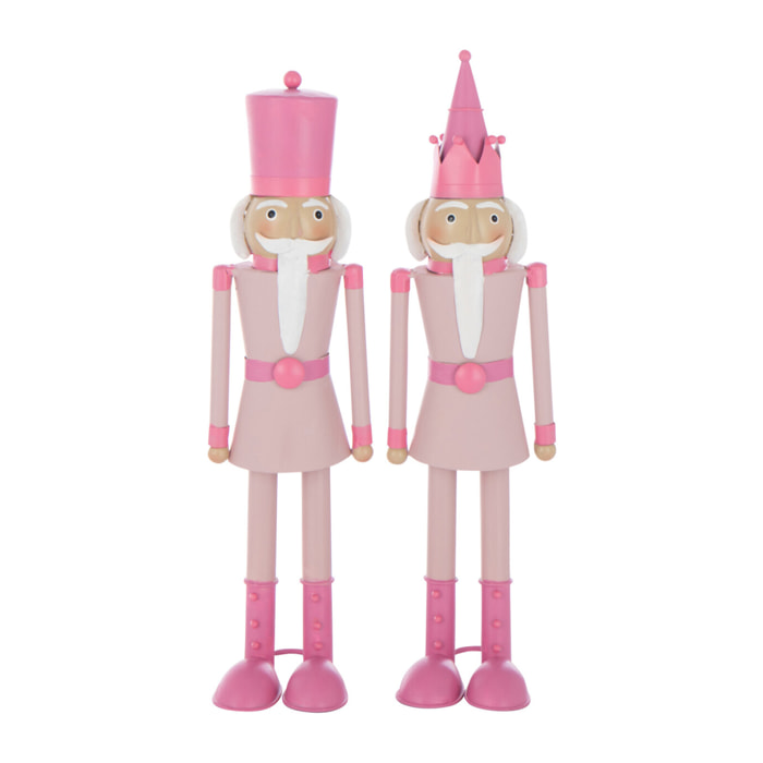 J-Line figurine Casse-Noisette Moustache - métal - rose - small - 2 pièces