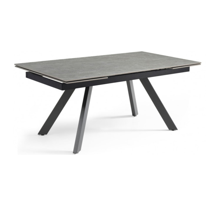 Table extensible en céramique marbre grey L160/240cm - 9 piètements - UNIK