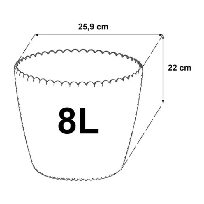 Maceta redonda 8L Prosperplast Splofy efecto Rattan en color blanco