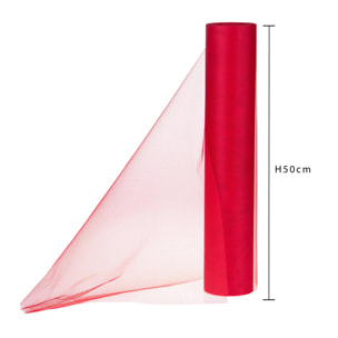 Bobina Tulle 50 Cm 30 Mt - Pezzi 1 - 5X20X5cm - Colore: Rosso - Bianchi Dino - Decorazioni Varie