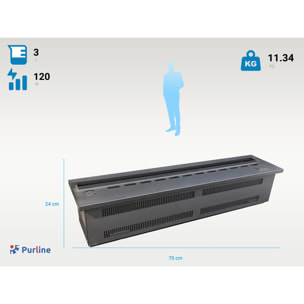 Cheminée décorative avec flamme simulée en différentes couleurs