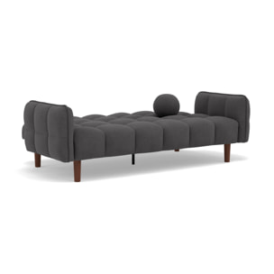 Adam - Canapé convertible clic-clac 2 places bubble en tissu texturé - Gris foncé