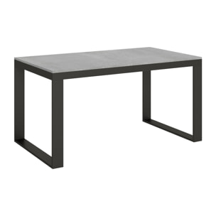 Table extensible 90x160/420 cm Tecno Evolution Gris Béton cadre Anthracite