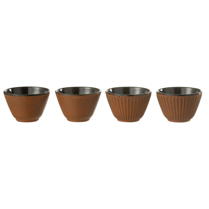J-Line tasse - métal - brun - 2 boîtes de 2 pièces