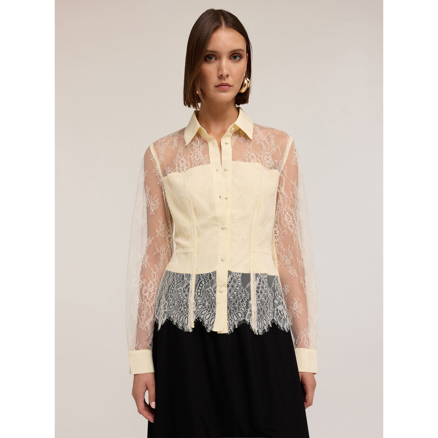 Motivi - Camicia in pizzo - Beige