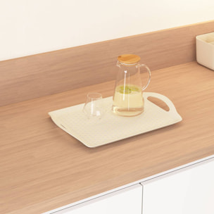Plateau Poly 45,5x31,5cm beige antidérapant