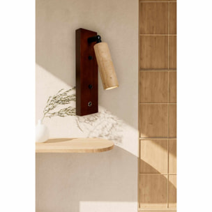 Applique murale orientable en travertin et bois effet noyer TIVOLI
