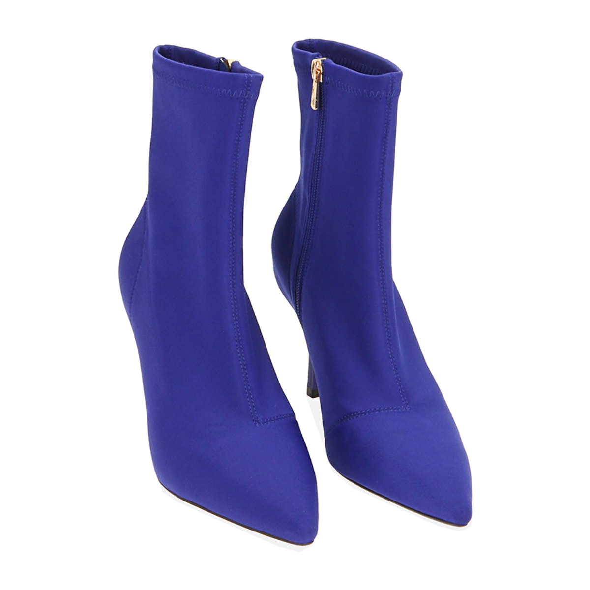 Ankle boots viola in lycra, tacco 8,5 cm