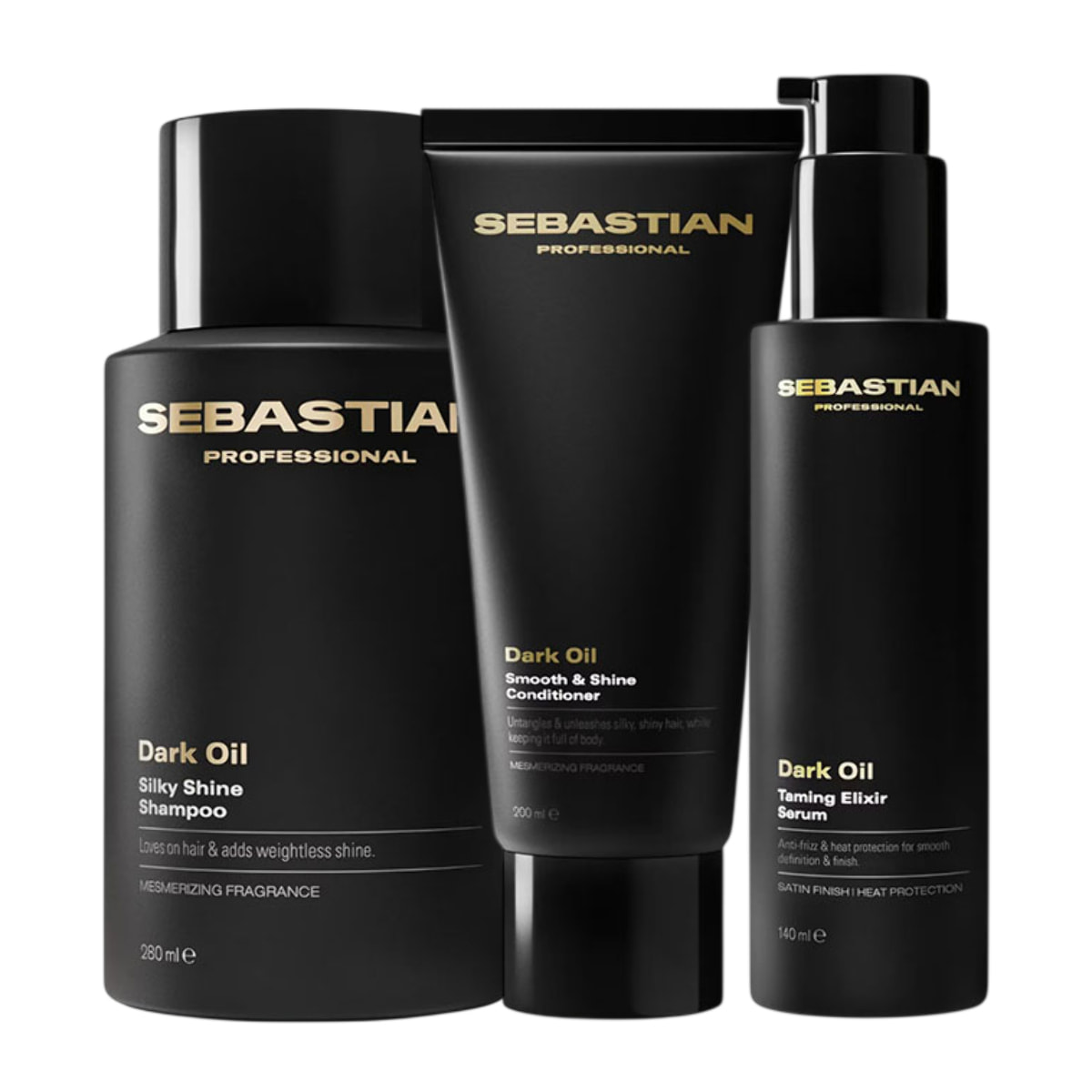 SEBASTIAN Kit Dark Oil Shampoo 280ml + Conditioner 200ml + Elixir Serum 140ml