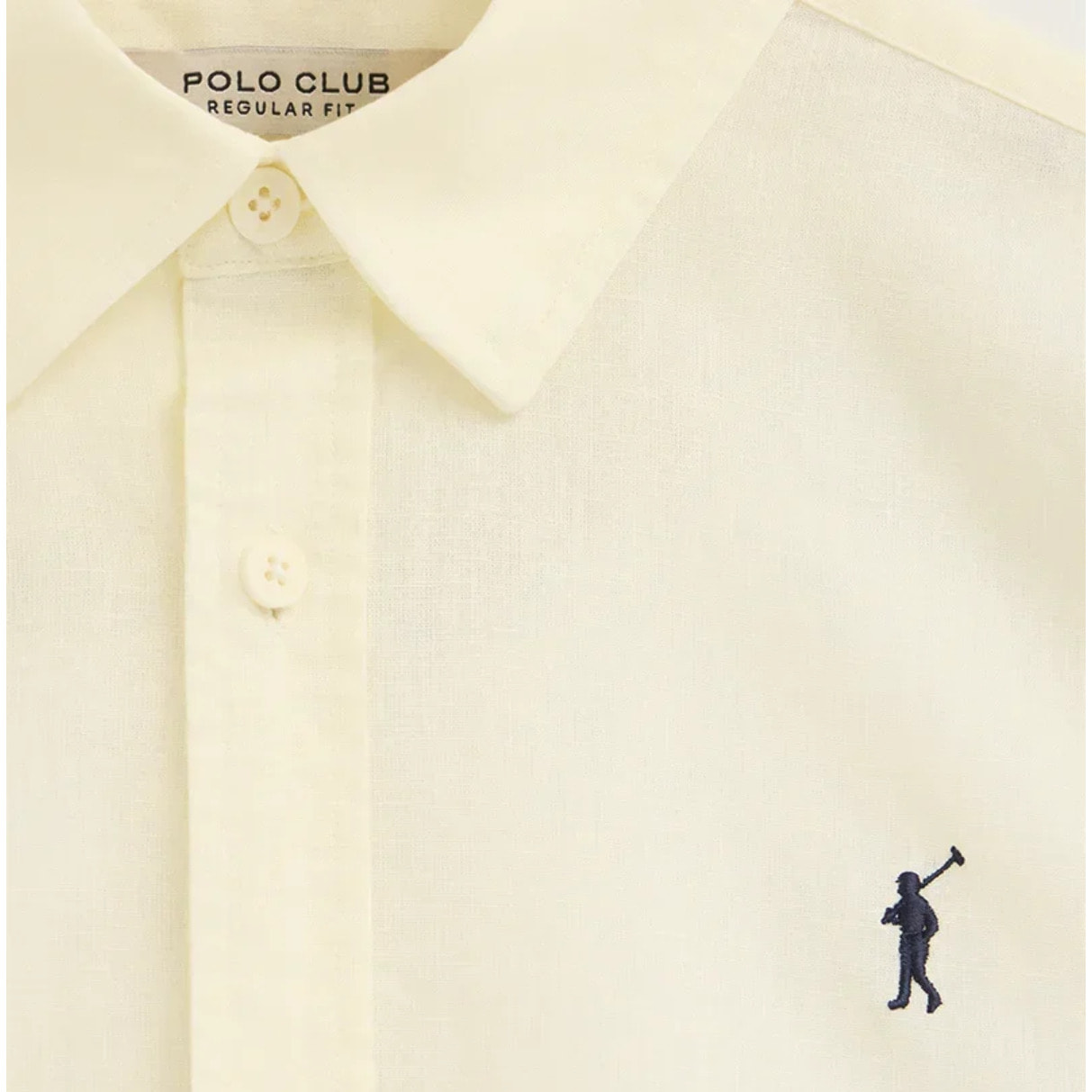 Camisa cotolino amarillo pastel de corte regular con logo Rigby Go