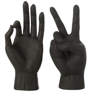 J-Line Figurine Langage des Signes - polyrésine - noir - 2 pièces