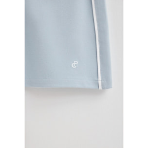 Gonna blu chiaro June con monogramma ricamato