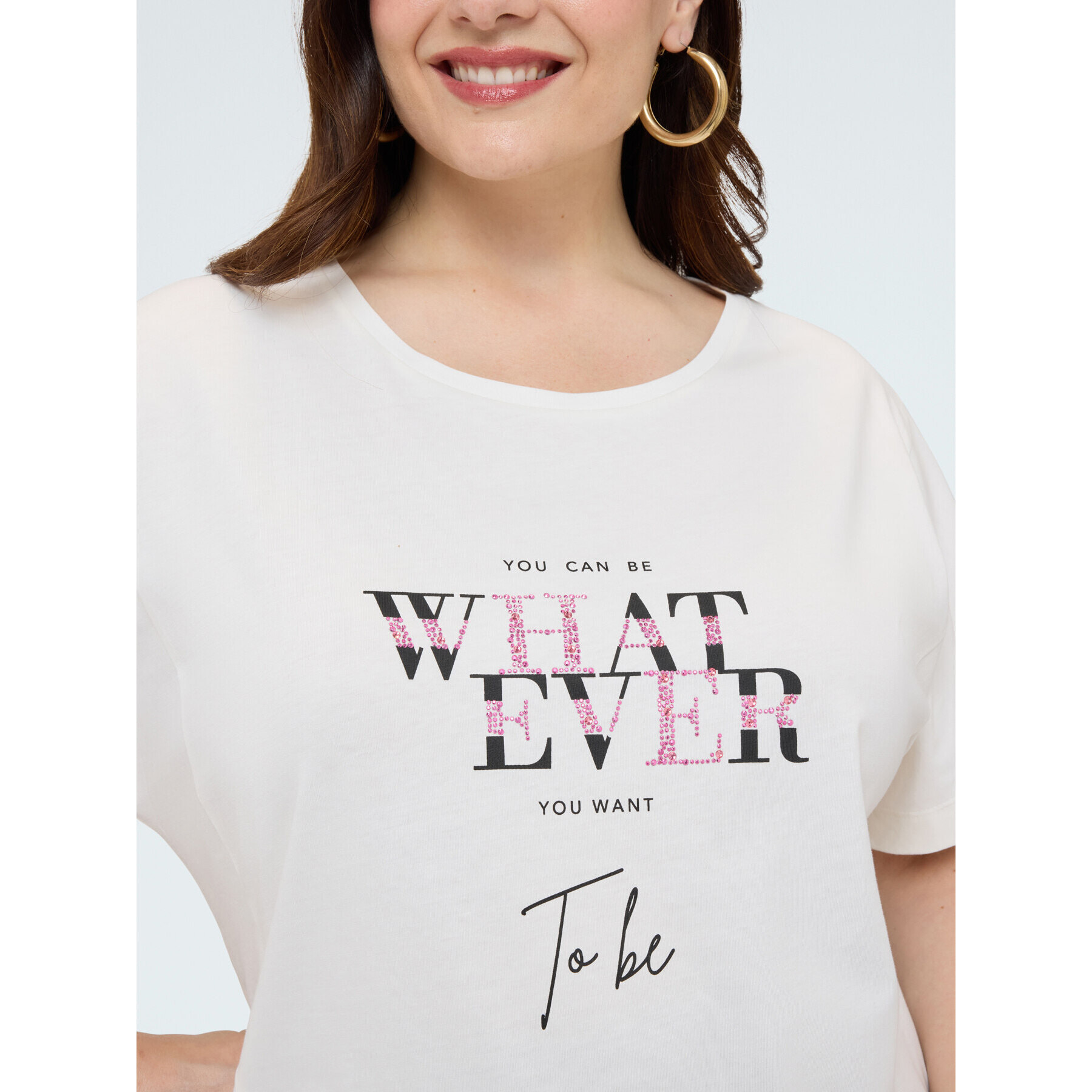 Fiorella Rubino - Camiseta de algodón con frase motivacional - Blanco
