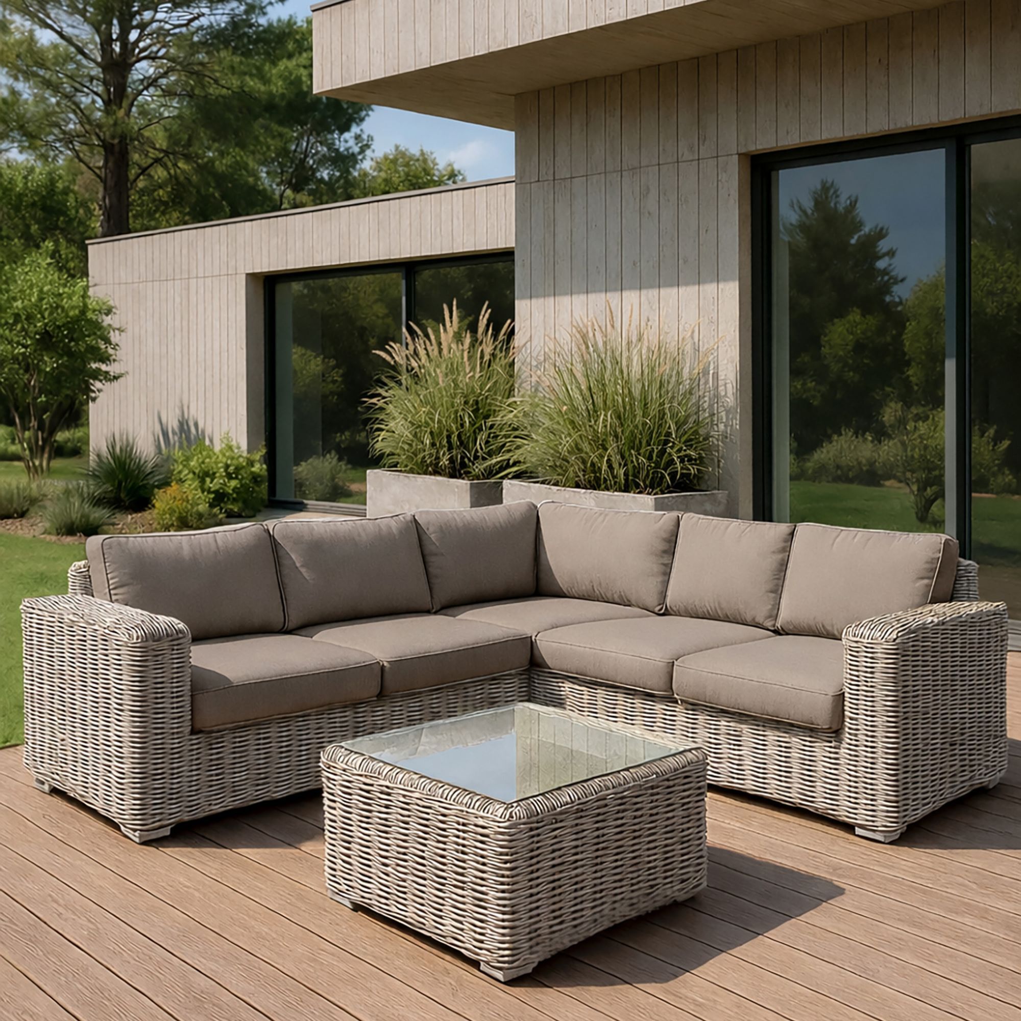 Lot de 2 pots en fibre d'argile h37/47cm FARO