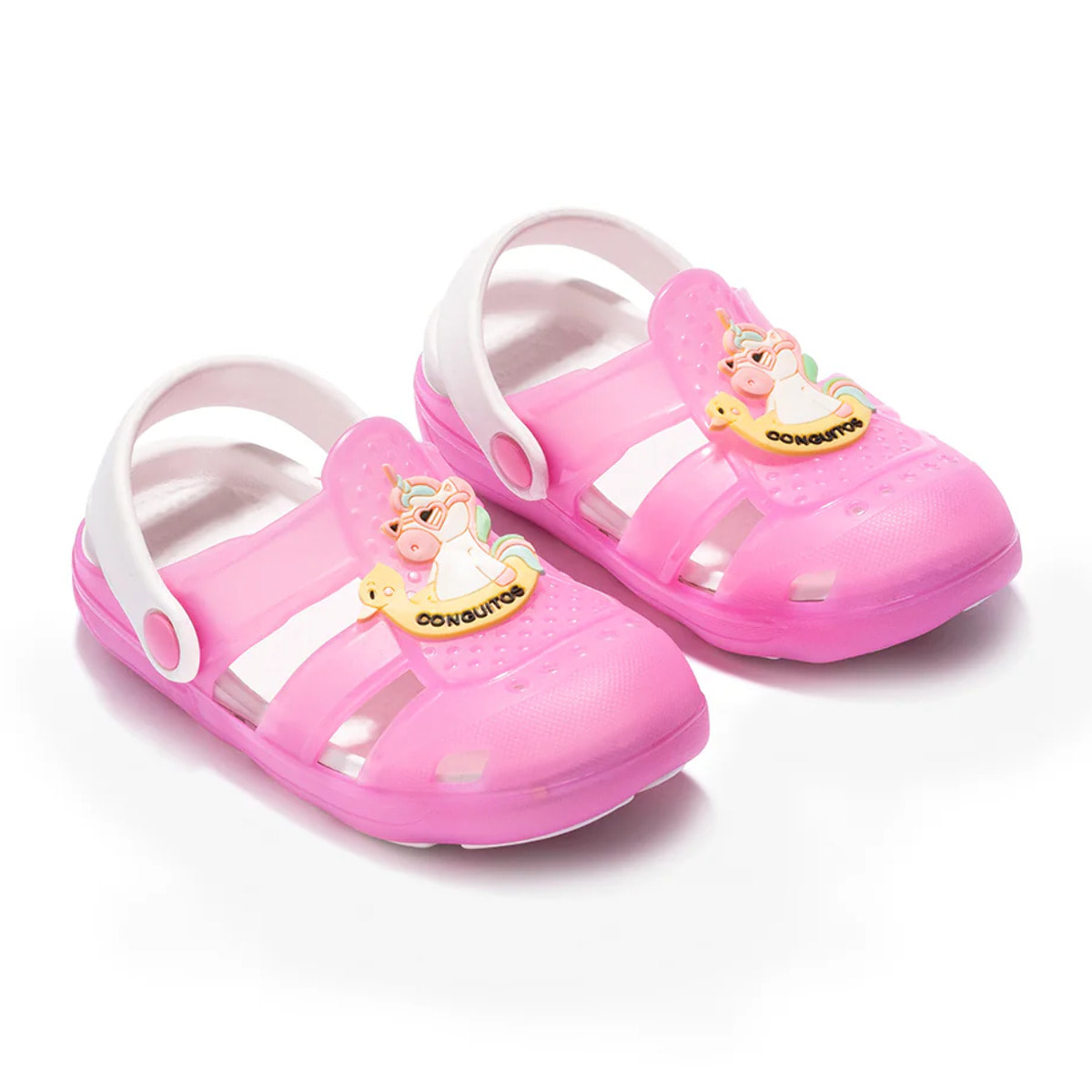 Girl's Pink With Lights Clogs Rubber