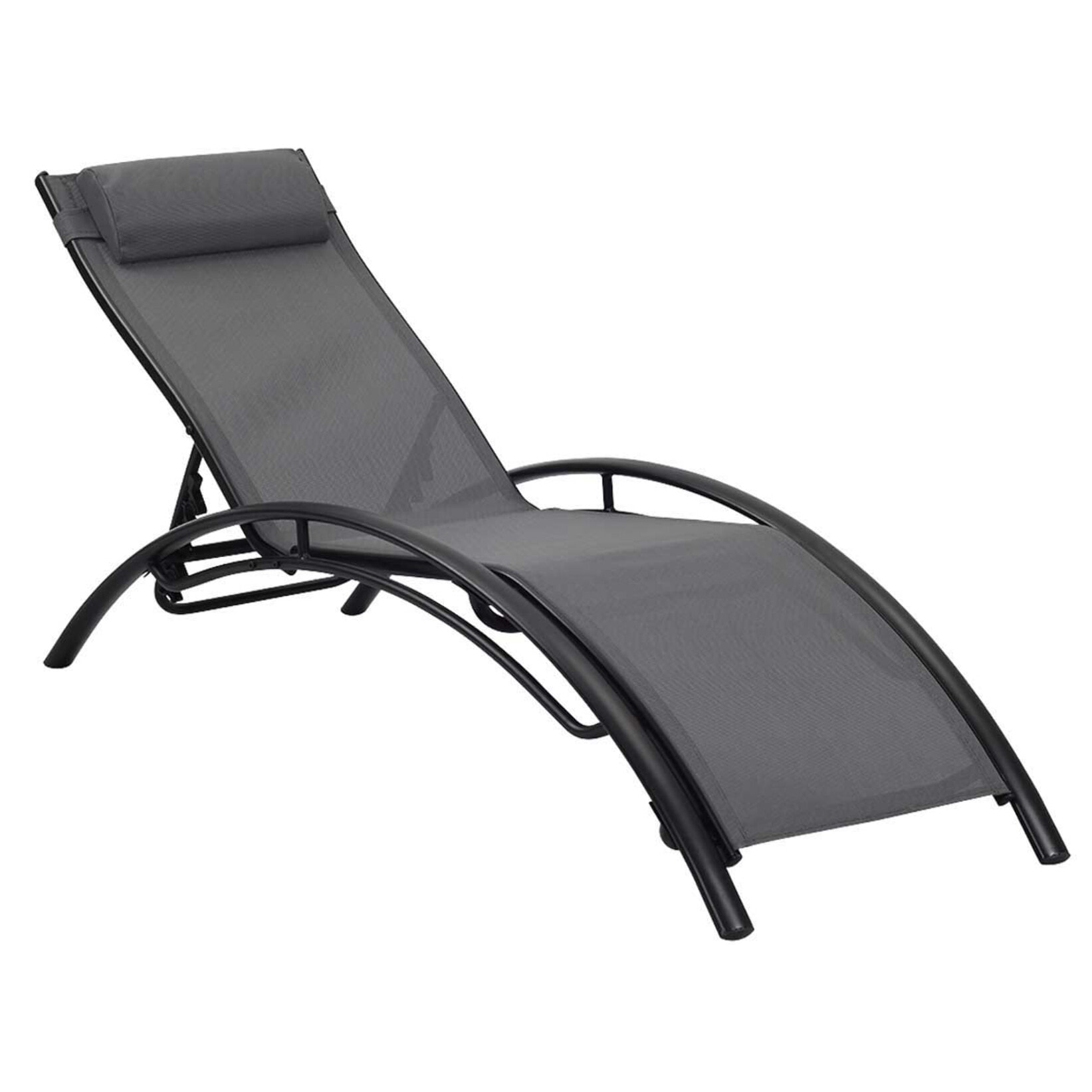 Bain de soleil en aluminium "Beauty" - Phoenix - Gris foncé / Noir - Lot de 2