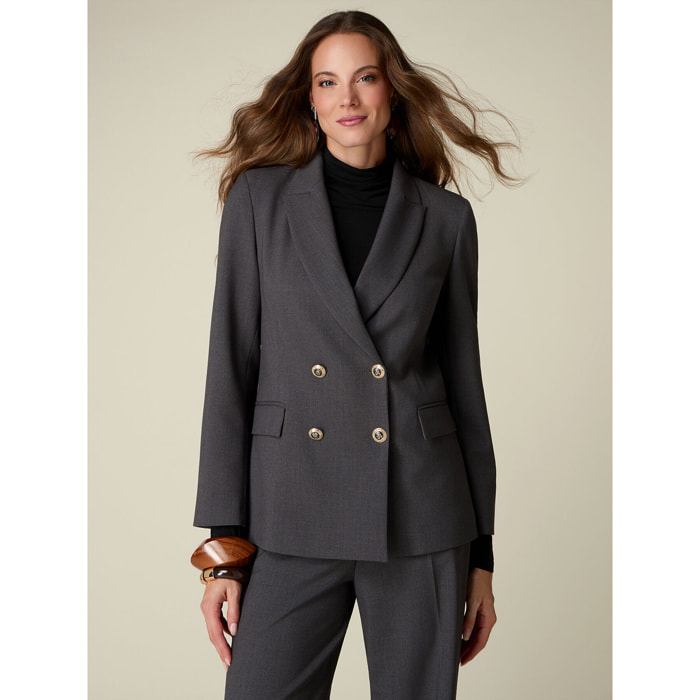 Oltre - Blazer doppiopetto con bottoni araldica - Grigio