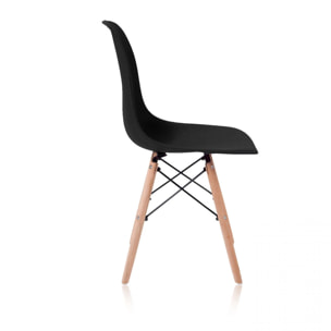 Pack 4 sillas con estructura en madera de haya y base en negro 46 cm Tower Wood Negro