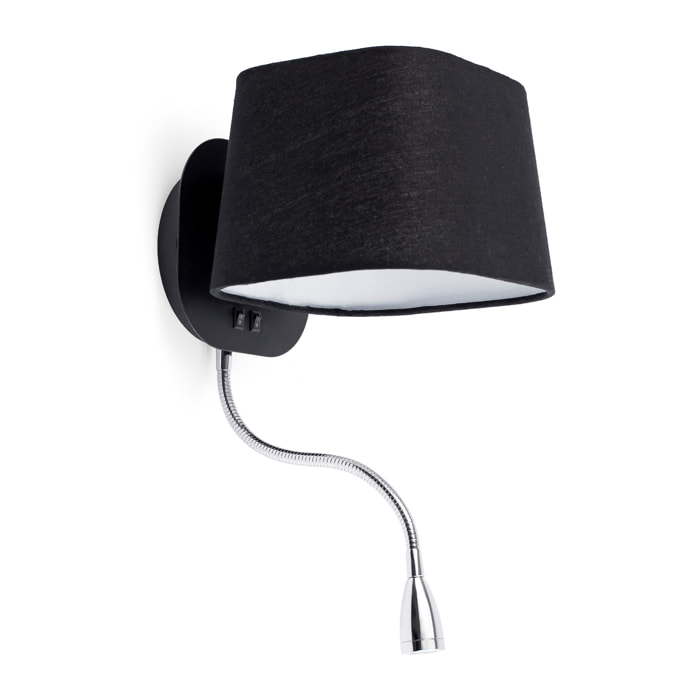 SWEET Lampe applique noir avec liseuse