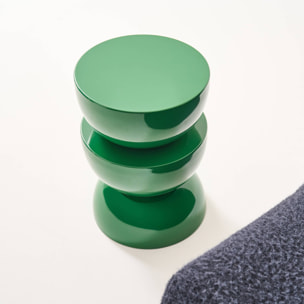 Table d'appoint, bout de canapé, table de chevet métal effet glossy Ø32 x H46,5cm COUMBA