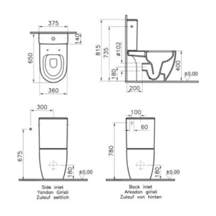 WC à poser sans bride Sento + abattant slim freinde chute noir mat